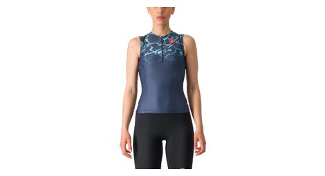 Maglia da triathlon senza maniche castelli free tri 2 blu donna l