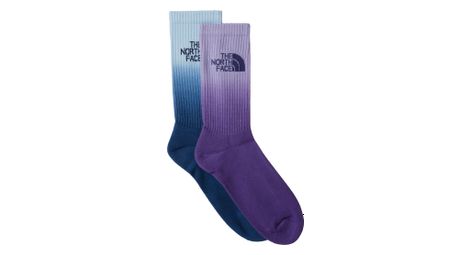 2 paires de chaussettes the north face everyday dip-dye mi-mollets violet/bleu (x2)