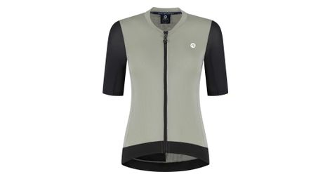 Maillot manches courtes vélo rogelli distance ii taupe/noir femme