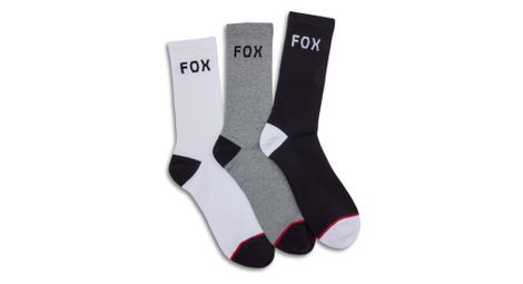 3 paires de chaussettes fox crew gris/blanc/noir (x3)