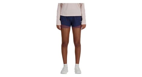Short 2 en 1 new balance rc printed 3in bleu femme