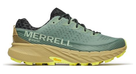 Merrell agility peak 5 gore-tex trail shoes green/beige uomo