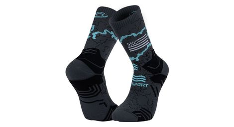 Chaussettes bv sport trek collector gr34 douaniers haute gris/noir