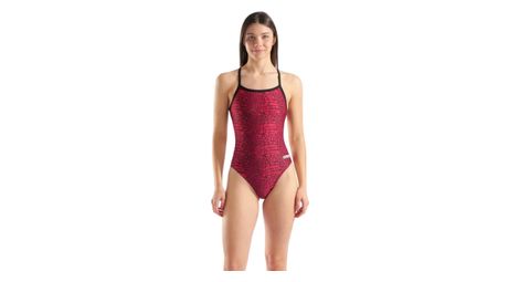 Maillot de Bain Arena Snakeskin Dos Challenge Rouge/Noir Femme