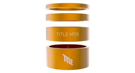Kit d'entretoises de Jeu de Direction en Aluminium Title 1 1/8″ Or
