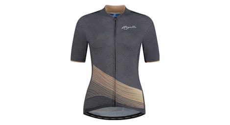 Maillot manches courtes velo rogelli peace - femme - gris/l'or