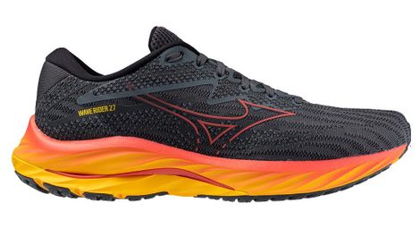 Mizuno wave rider 27 gris naranja zapatillas de running para hombre