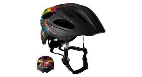 Casque vélo enfant 6-12 ans|splash noir|crazy safety|certifié en1078