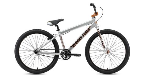 SE Bikes Blocks Flyer 26'' Wheelie Bike Iced Out Silver
