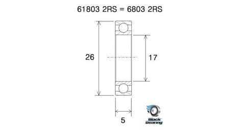 Roulement b5 inox - blackbearing - 61803-2rs / 6803-2rs