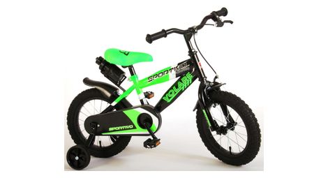 Vélo pour enfants volare sportivo - garçons - 14 pouces - vert fluo noir - 95% assemblé