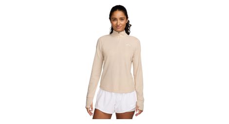 Haut 1/4 zip nike trail beige femme