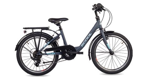 S’COOL chiX, vélo enfant, 6 vitesses, Gris foncé/Turquoise