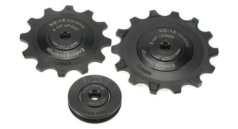 Galets enduro bearings 12/14 dents pour dérailleur sram eagle 12 vitesses noir