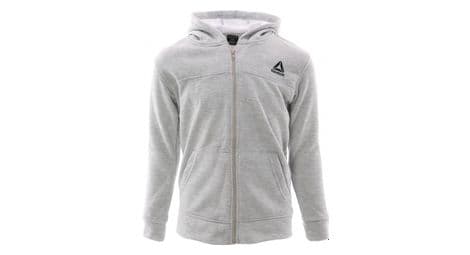 Sweat zippé gris clair enfant reebok active