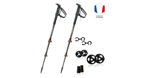 Bâtons de randonnée télescopiques carbone / alu- cime erable