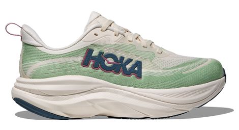 Zapatillas de running Hoka Skyflow blancas/verdes para mujer