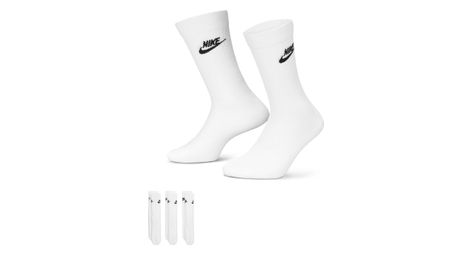 Chaussettes x3 unisexe nike sportswear everyday essential crew blanc