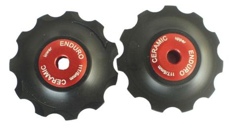 Galets enduro bearings 11 dents pour dérailleur shimano 9/10/11 vitesses rouge