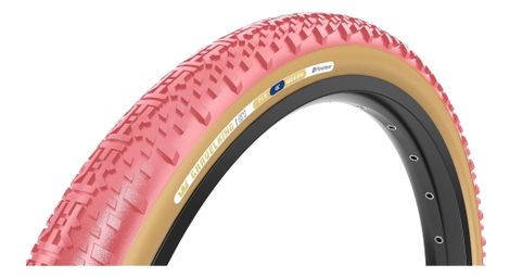 Pneu Gravel Panaracer GravelKing X1 Limited Color Edition 700 mm Tubeless Ready Souple ZSG Gravel Compound BeadLock TuffTex Rose Sakura Flancs Beiges