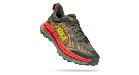 Chaussures Trail Running Hoka Mafate Speed 4 Khaki Rouge