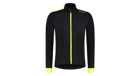 Maillot manches longues velo rogelli core homme noir jaune