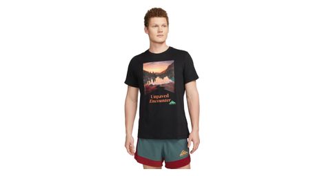 Maillot manches courtes nike dri fit trail print noir