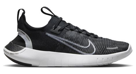 Nike free run fkyknit next nature black white women's running shoes