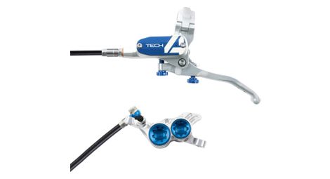 Frein arriere hope tech 4 v4 argent bleu durite standard