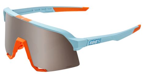 100% s3 soft tact blue / orange - hiper mirror silver lenses