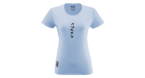 T-shirt de trail femme millet intense print bleu clair