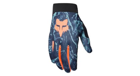 Lange Mountainbike-Handschuhe Fox Ranger Image Print Blau