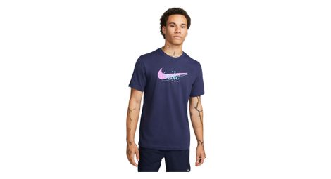 Camiseta de manga corta nike dri-fit heritage azul