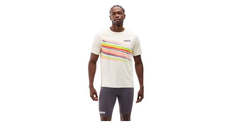 Camiseta de manga corta Hoka Race Day blanca para hombre