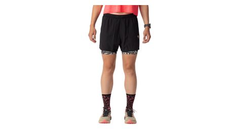 Pantalones cortos 2 en 1 Dynafit Trail Negro/Blanco para mujer