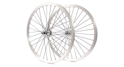 Jeu de roues fixie 28  argent khebikes