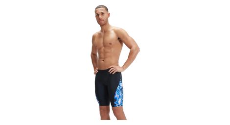 Speedo allover jammer v-cut badeanzug schwarz/blau 85 cm