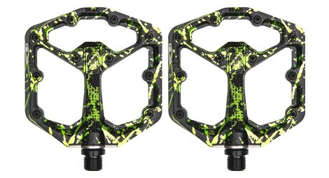 Paire de pedales plates crankbrothers stamp 7 small edition limitee noir vert splatter