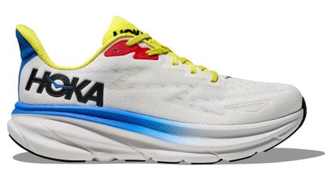 Hoka one one clifton 9 running shoes white multi-color uomo