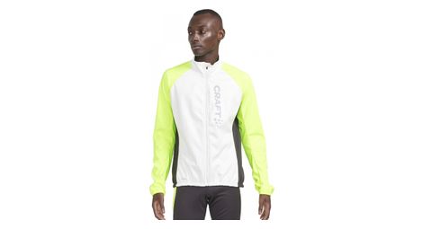 Veste coupe-vent craft core bike subz lumen blanc jaune homme