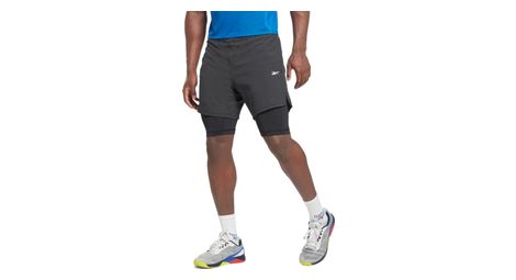 Short 2 en 1 reebok training epic noir