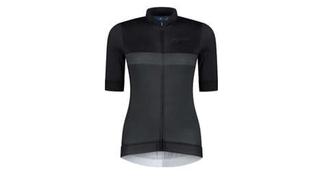 Maillot manches courtes velo rogelli prime - femme - noir/gris