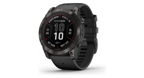 Montre de sport garmin fenix 7x pro sapphire solar titane gris carbon noir