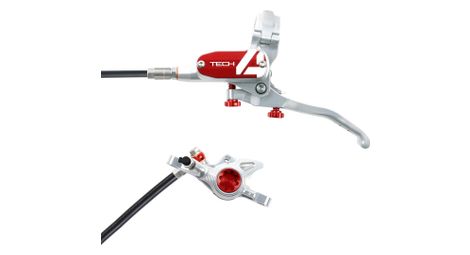 Hope tech 4 x2 front brake silver / red standard hose