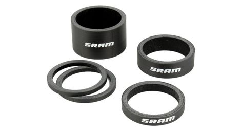 Entretoises de direction sram carbon noir logo blanc 2 5 x2 5 10 et 20 mm