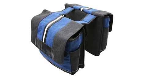 Sacoche arriere velo vib avec protege pluie 20l noir bleu jeans fixation sur porte bagage l 35 5xl12