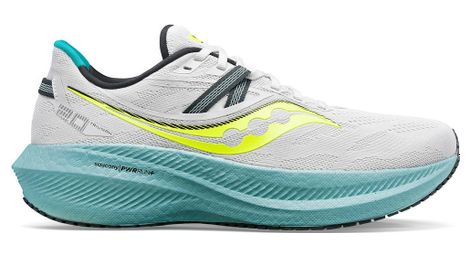 Chaussures de running saucony triumph 20 blanc bleu jaune