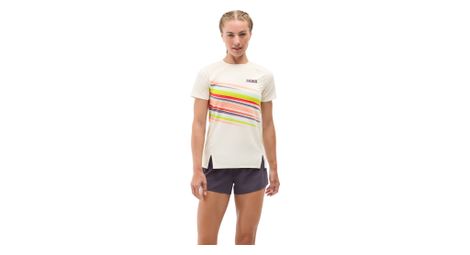Camiseta de manga corta Hoka Race Day blanca para mujer
