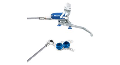Frein avant hope tech4 e4 argent bleu durite tresse