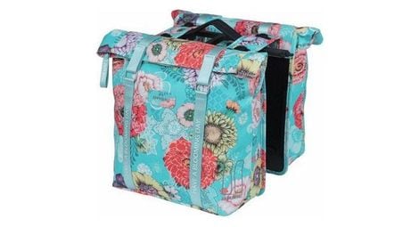 Basil double pannier bloom field double mik 35 litres 30 x 15 x 33 cm - bleu